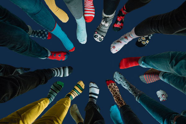 Mange forskjellige sokker