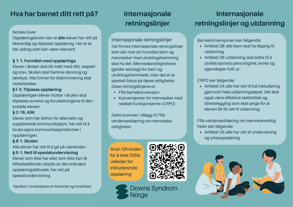 Bilde av flygeblad om rettigheter barn har i skolen