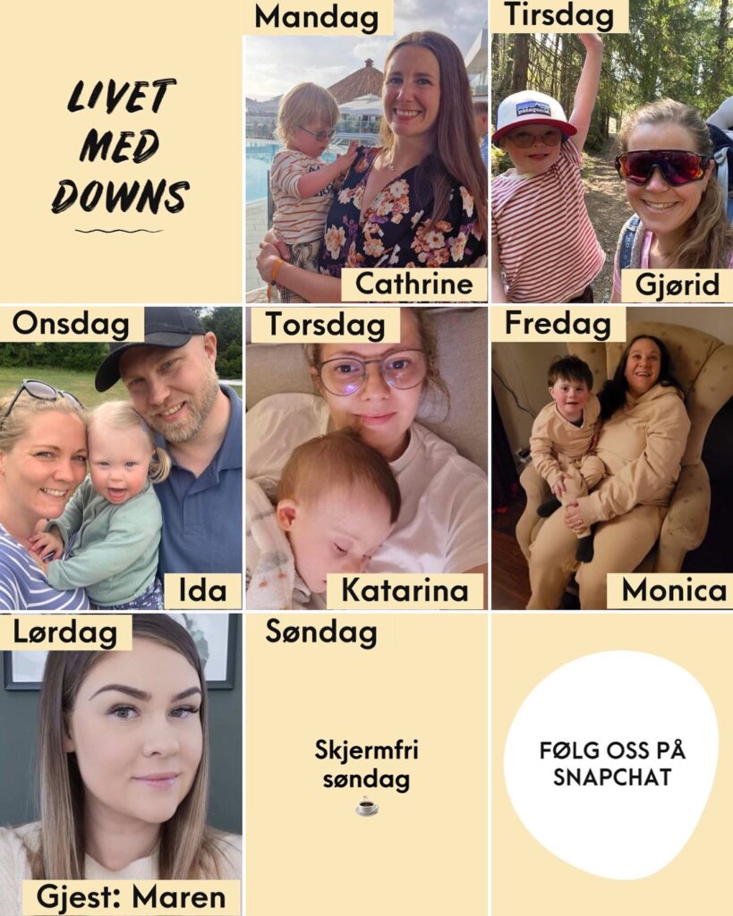 Bilde av ukeplanen til live med downs og deres forskjellige snappere