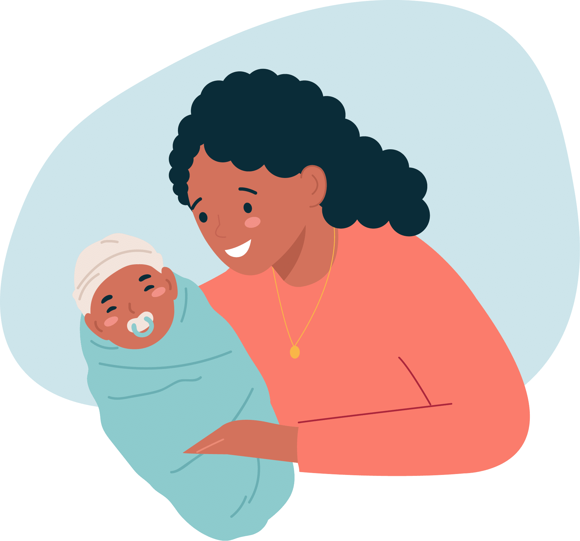 Illustrasjonsbilde mor og baby