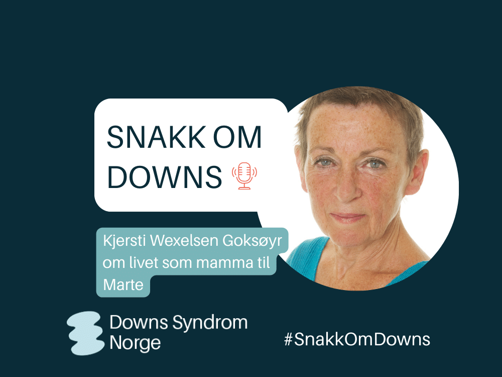 Snakk om Downs plakat med bilde av Kjersti Wexelsen Goksøyr