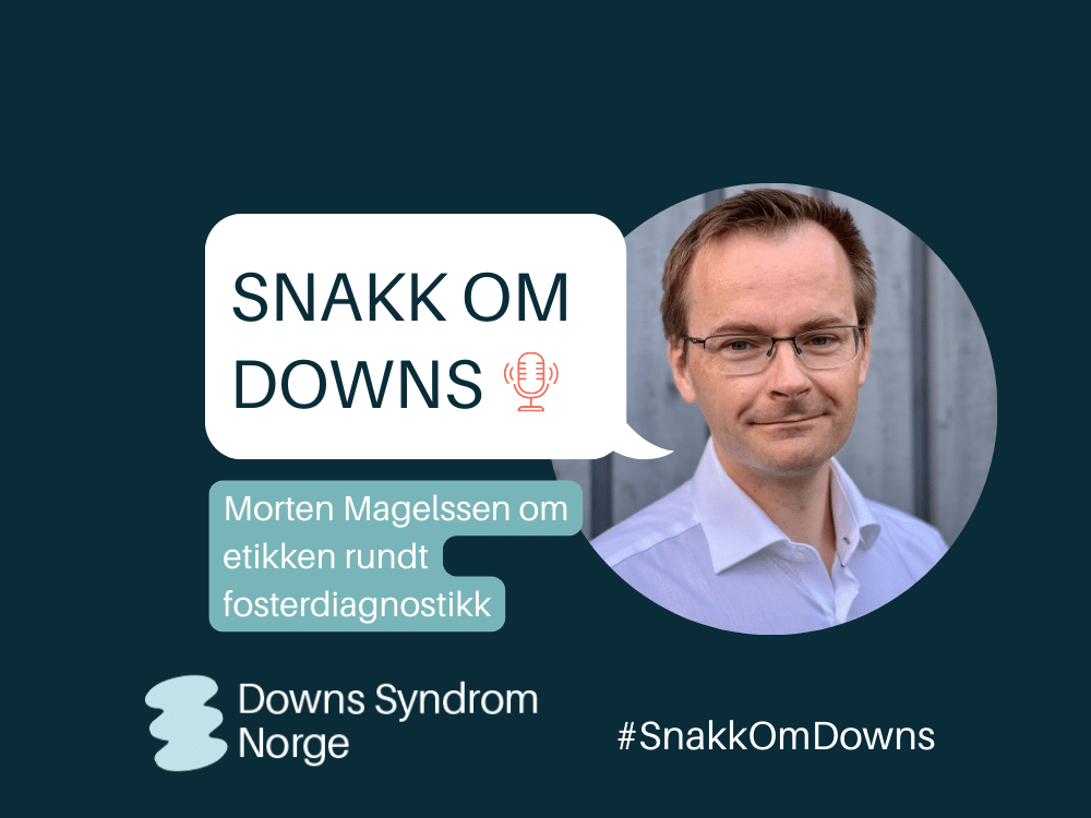 Morten Magelssen avbildet på podkastcoveret til Snakk om Downs