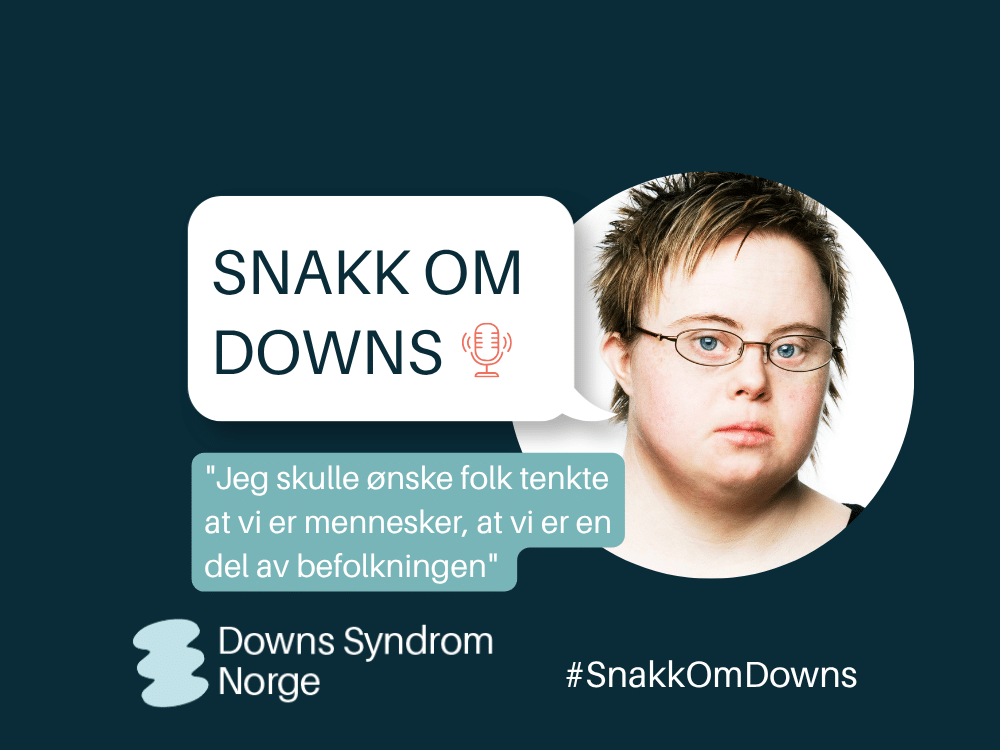 Snakk om Downs plakat med bilde av Marte Wexelsen Goksøyr