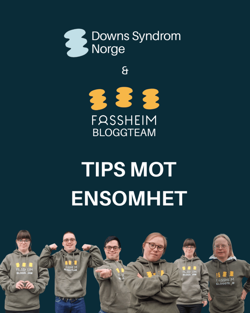 Gruppebilde av bloggteamet som består av fire kvinner og to menn med Downs syndrom