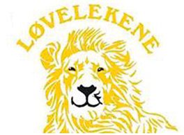 Tegning av løve med tekst "Løvelekene" over. illustrasjon
